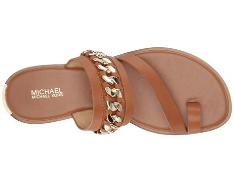 michael kors sandals browns|Michael Kors flat sandals brown.